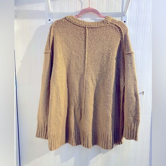 Free People Brookside Oversized Tunic Sweater in Desert Camel Tan Sz XS - Picture 8 of 9